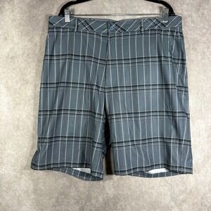 Bolle Golf Shorts Mens 38 Grey Plaid Tech Performance Stretch Checkered Athletic